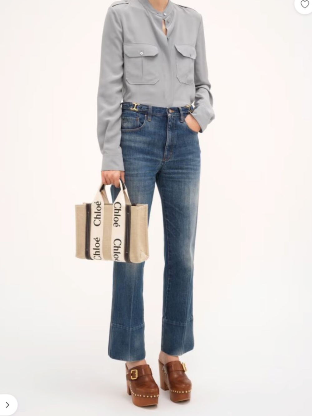 MINI WOODY TOTE BAG IN LINEN - Picture 5 of 9